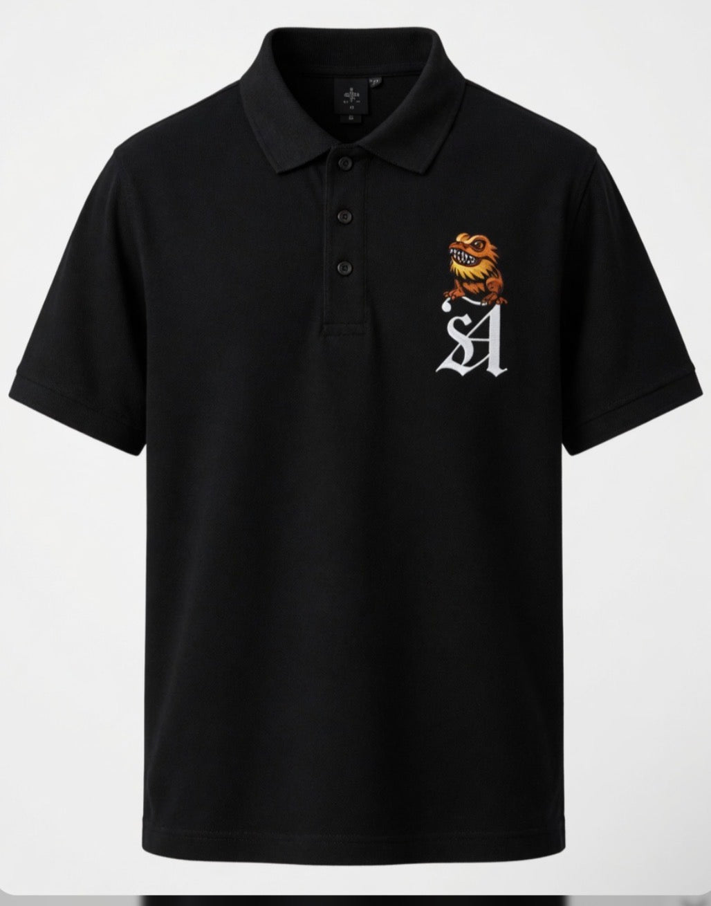 AMIP Orange Lizard Polo Black