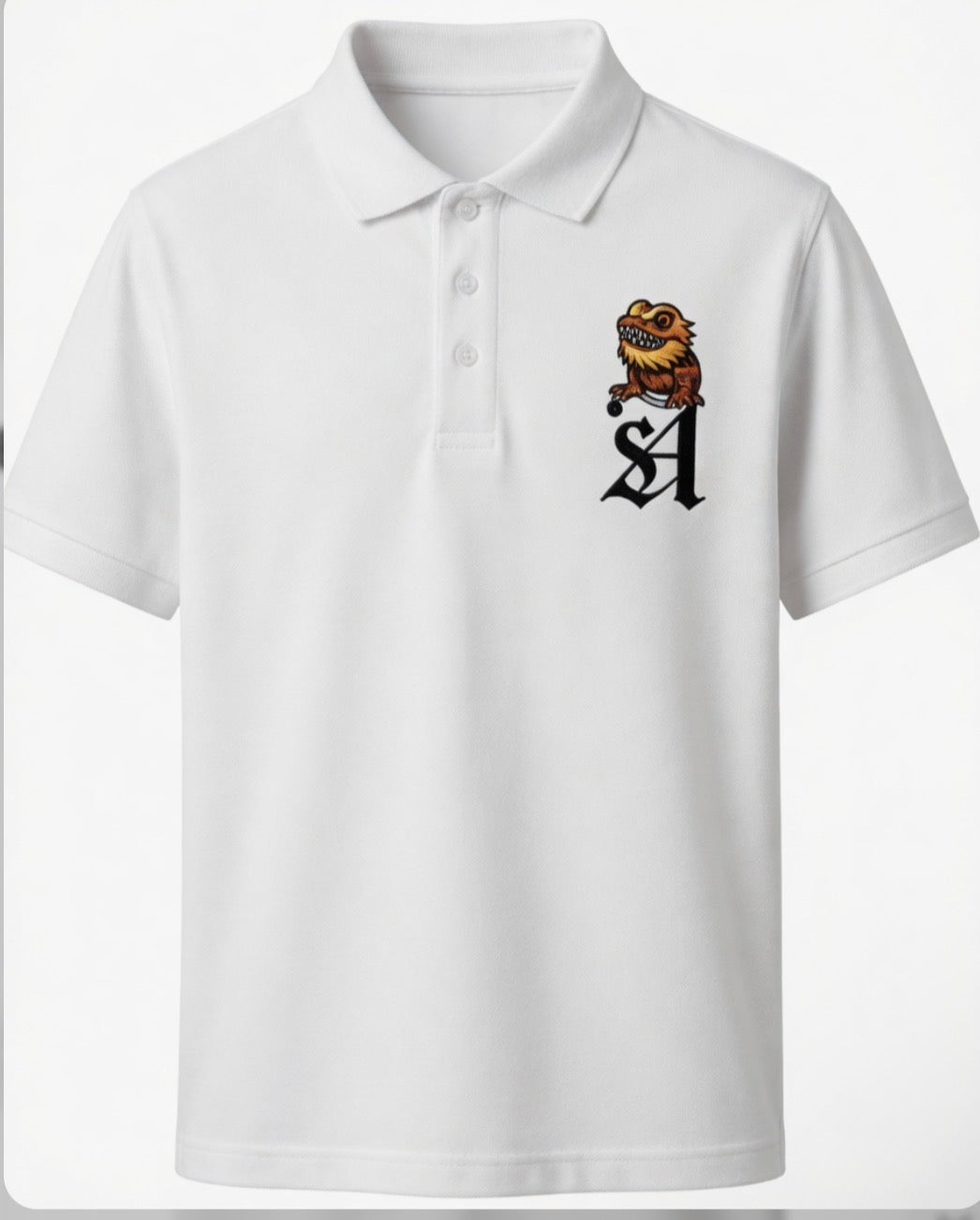 AMIP Orange Lizard Polo White