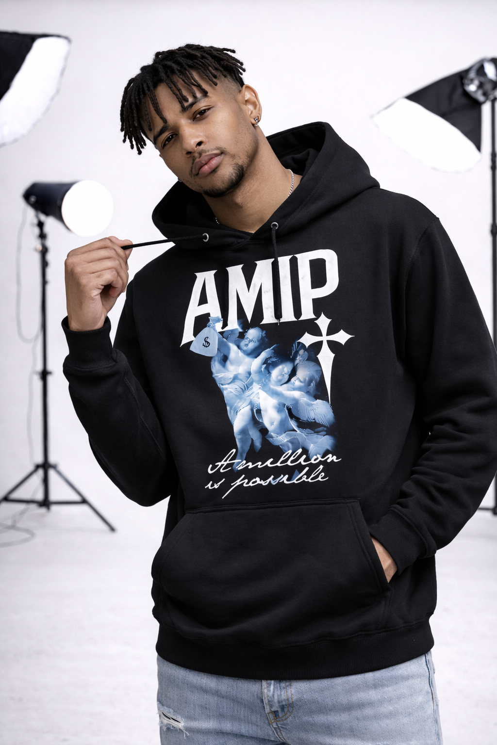 Amip Chase The Bag Hoodie Black