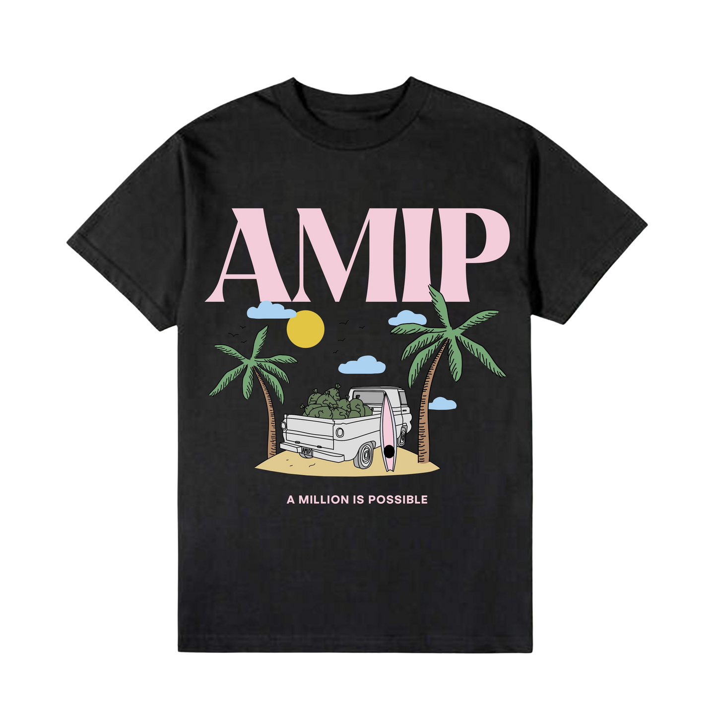 Amip Paradise Beach Tee Black