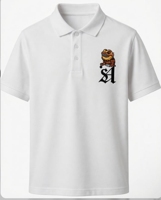 AMIP Orange Lizard Polo White