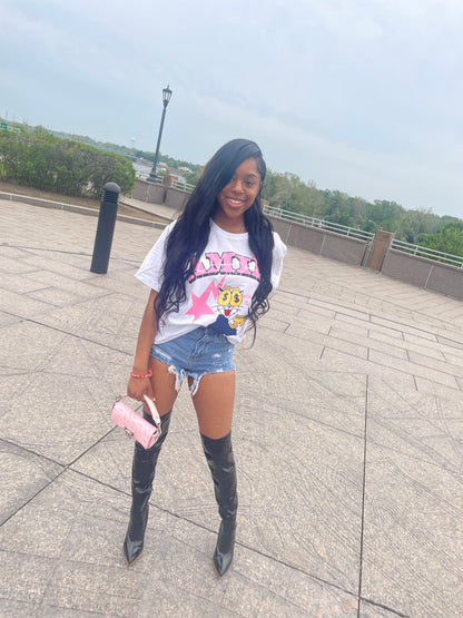 Amip Cat Star Tee White