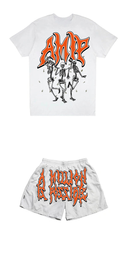 Amip Spooky Skull Tee Orange Set
