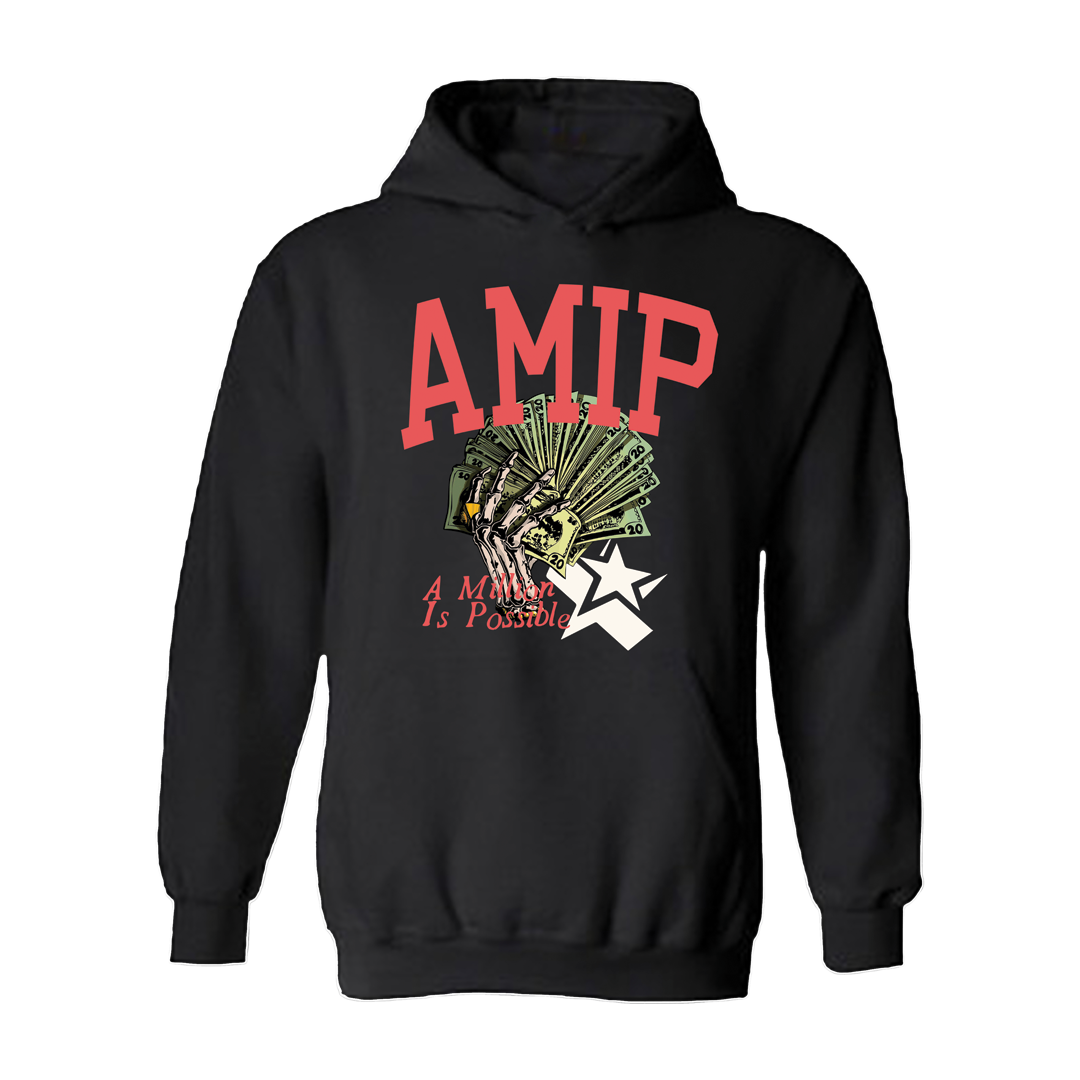 Amip Skeleton Hand Hoodie Black