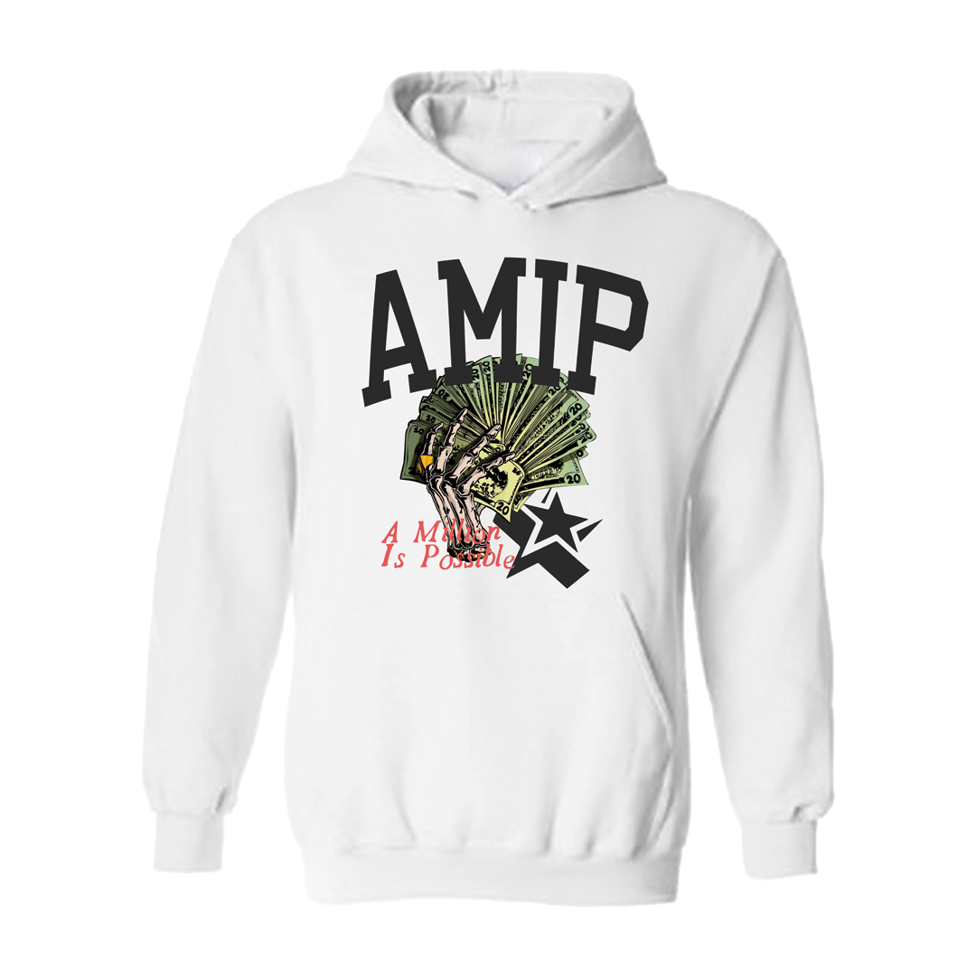 Amip Skeleton Hand Spread Hoodie White