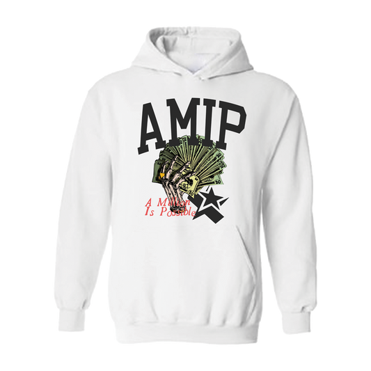 Amip Skeleton Hand Spread Hoodie White