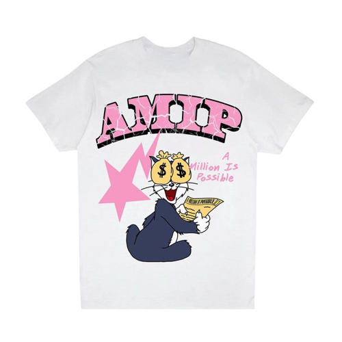 Amip Cat Star Tee White